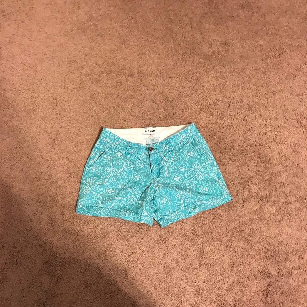 Aqua patterned shorts